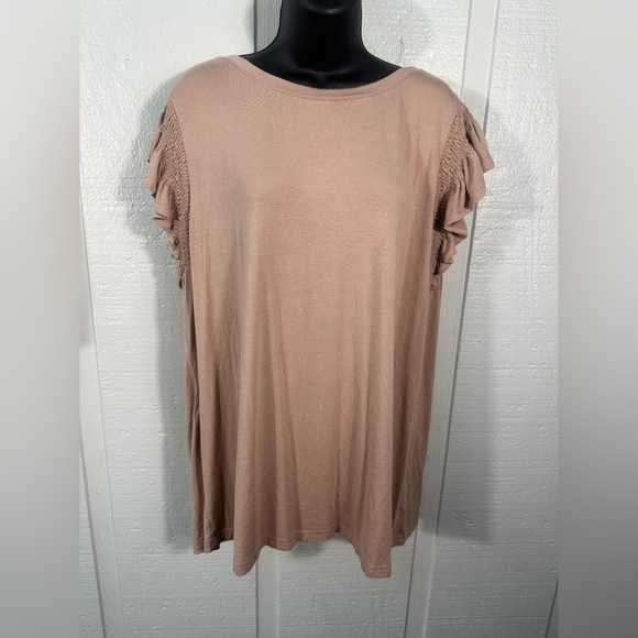 Kirundo Brown Flutter Sleeve Top Size XXL EUC - Picture 1 of 7